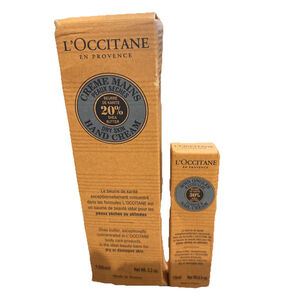L’Occitane Shea Butter Hand Cream 20% Dry Skin 5.2 oz New in Box With Nail Cream